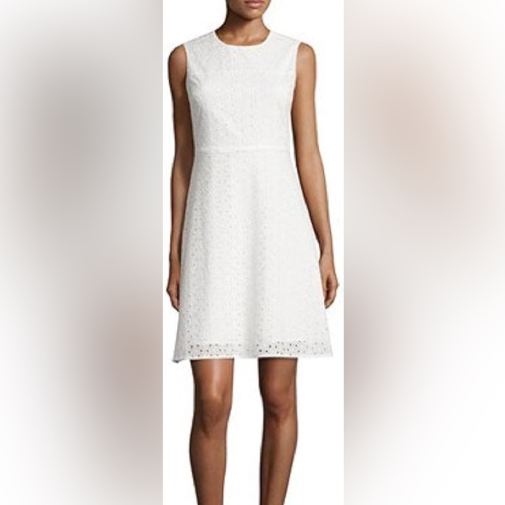T Tahari White Sleeveless Mini Dress
